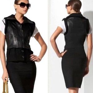 BCBGMaxazria 100% Lamb Leather Viggo Vest Black S